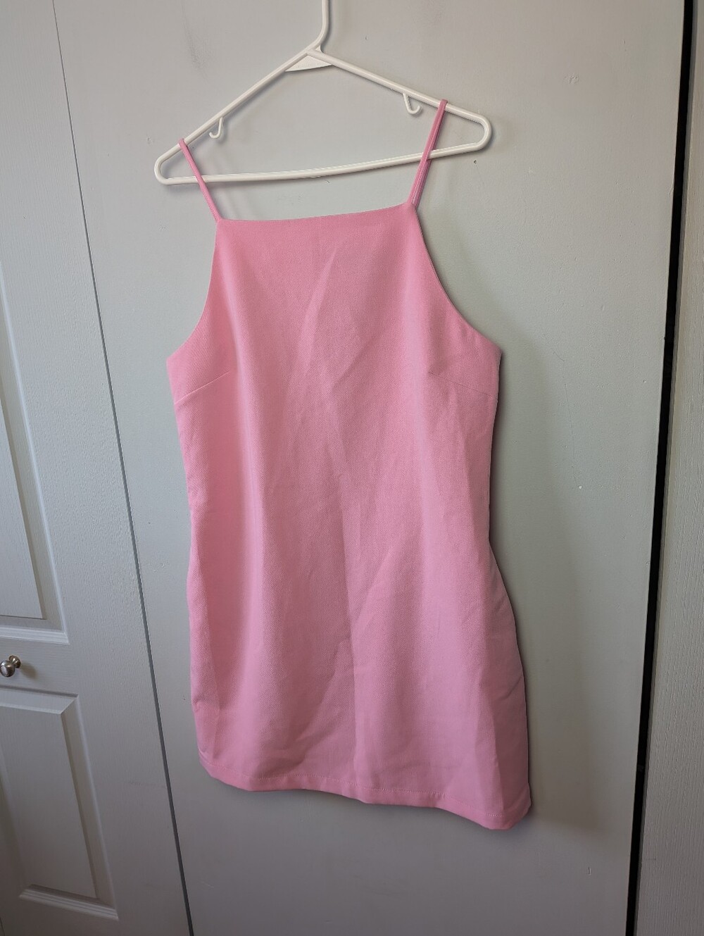 NWT DYNAMITE Baby Pink Mini Dress Spaghetti Straps Size Large Back Zipper